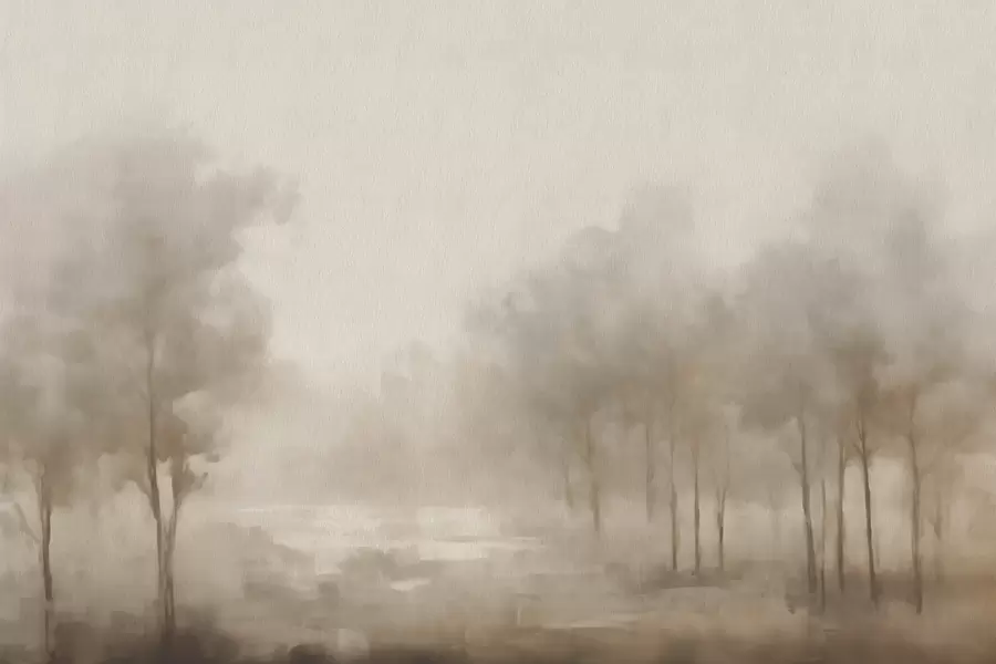 murales de pared Bosque abstracto con efecto sepia w03596