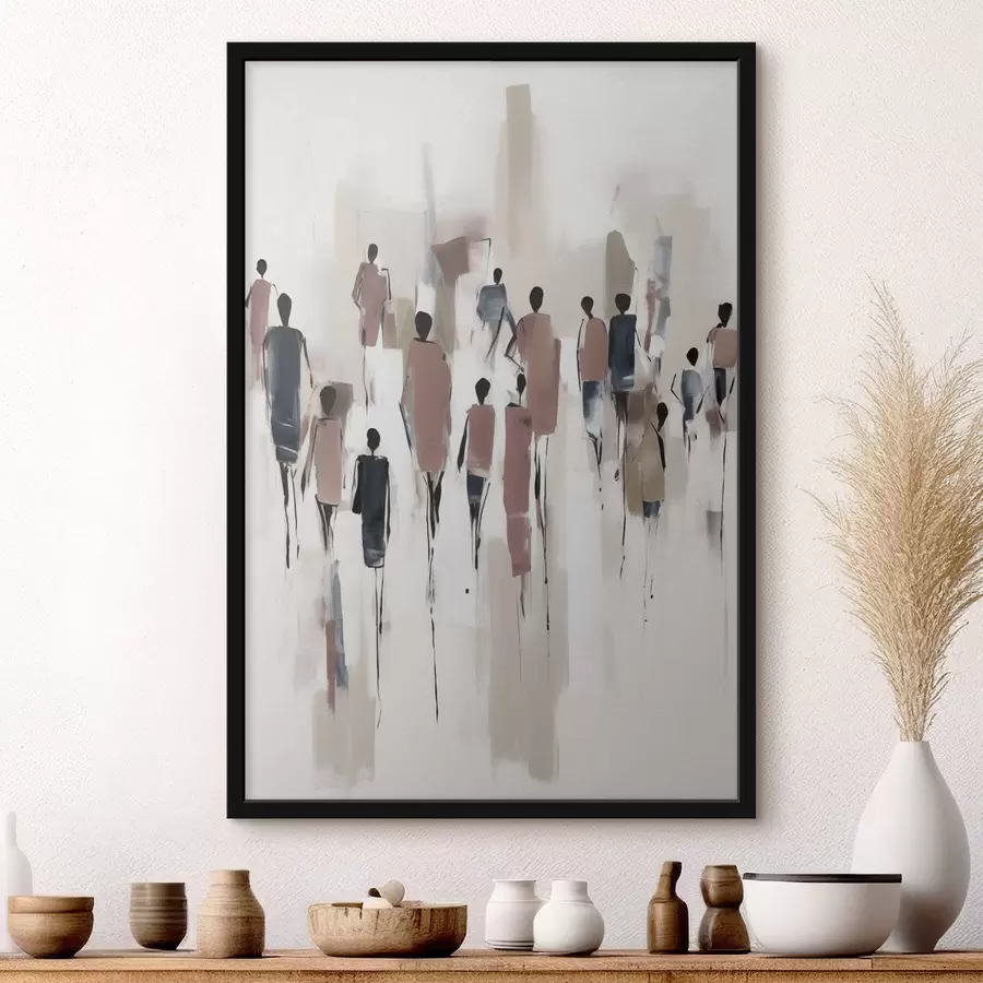 murales de pared Abstracción gente multitud f43485