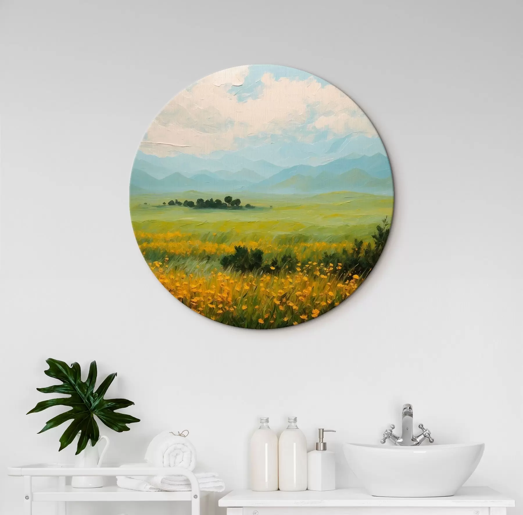 murales de pared Campo de flores al óleo r43451