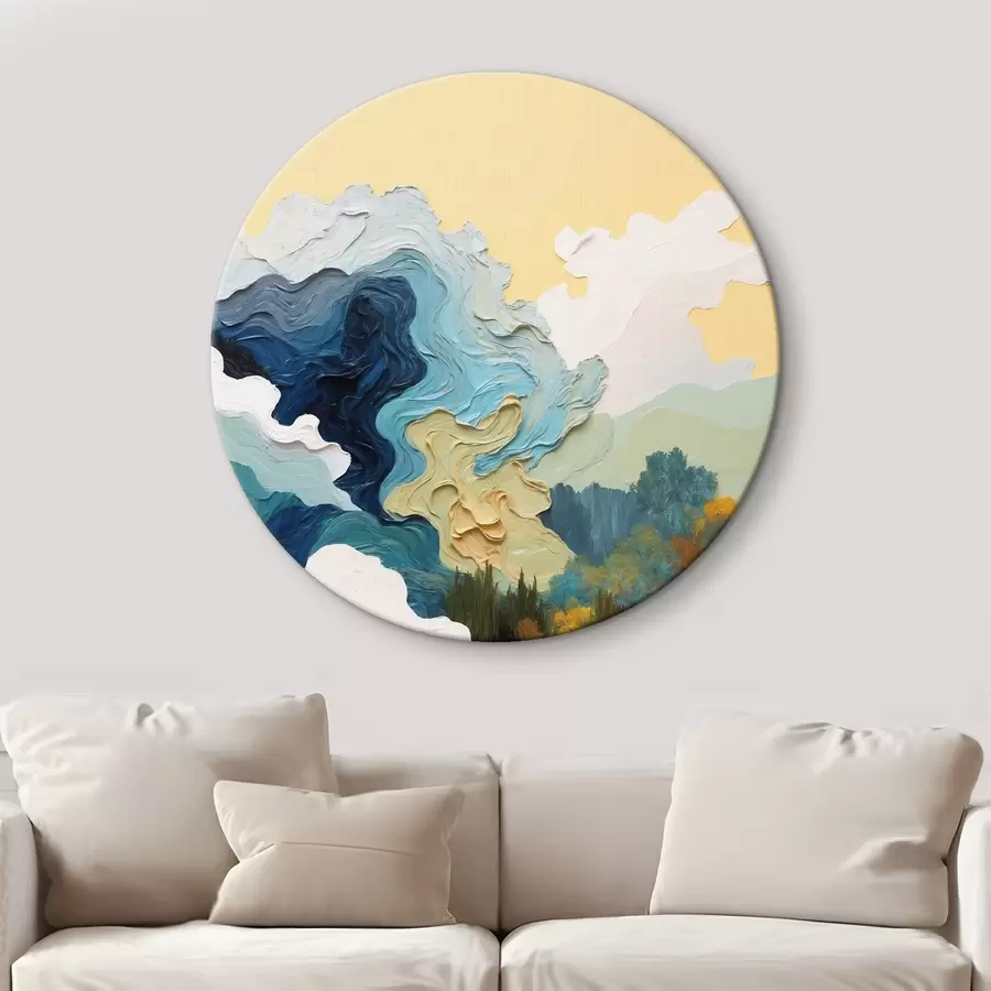 murales de pared Bosque abstracto al óleo r43452