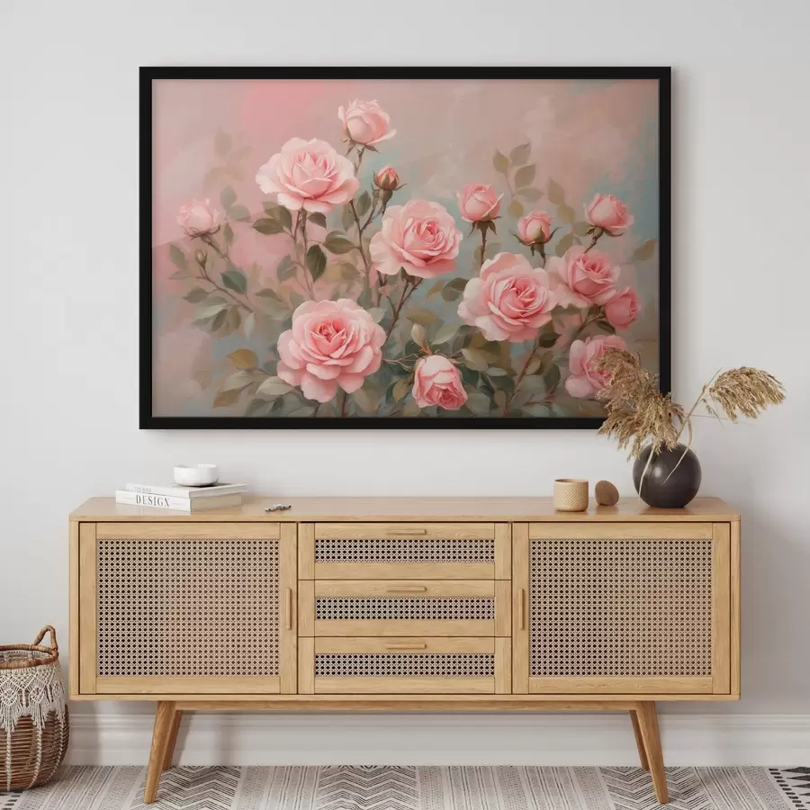 murales de pared Rosas sobre fondo borroso f43454