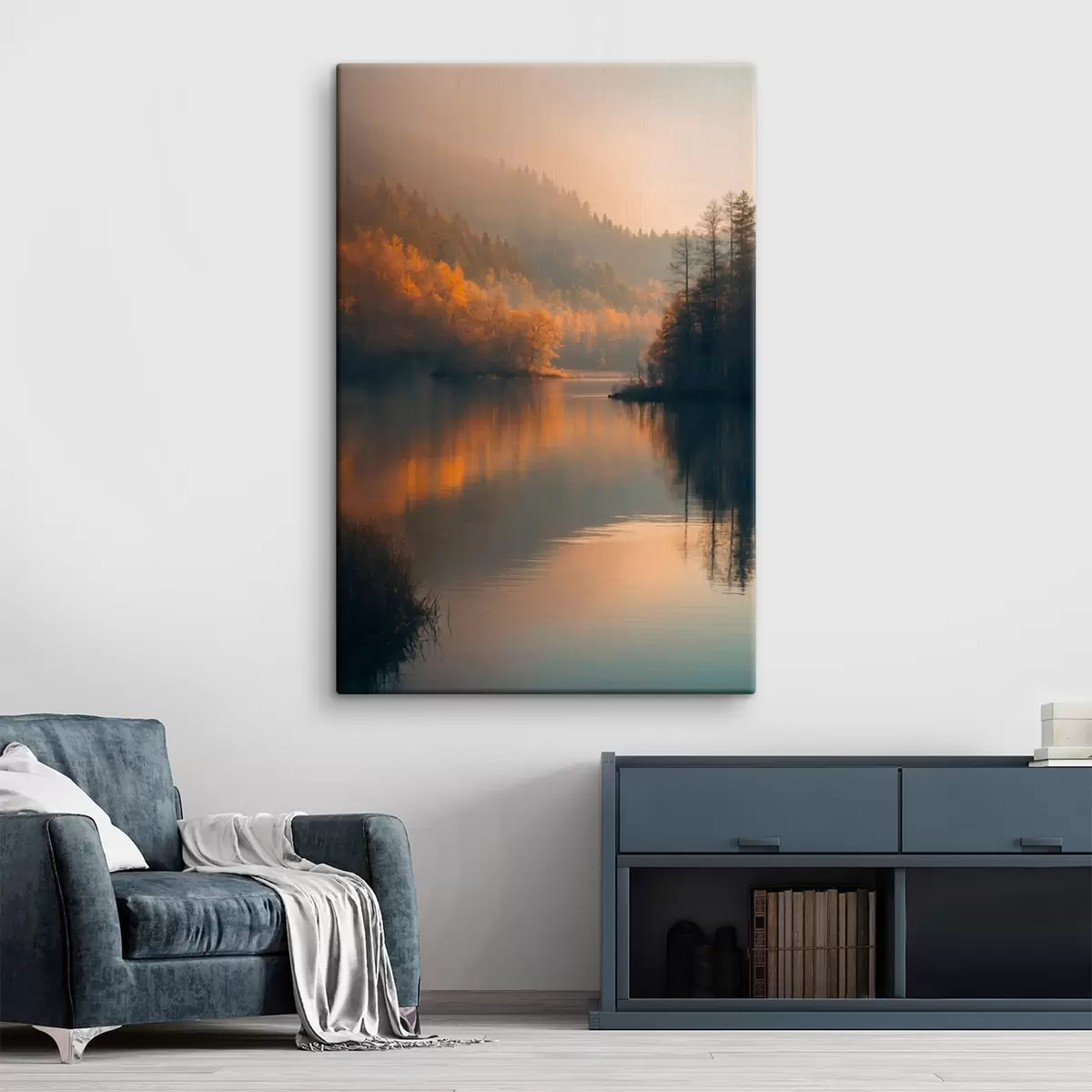 murales de pared Un lago en medio del bosque s43464