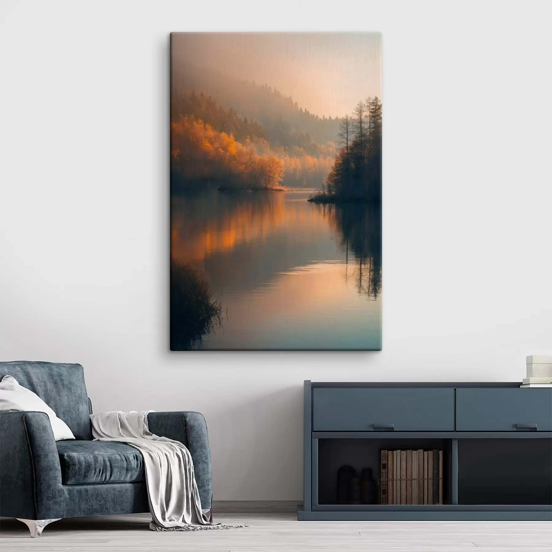 murales de pared Un lago en medio del bosque s43464