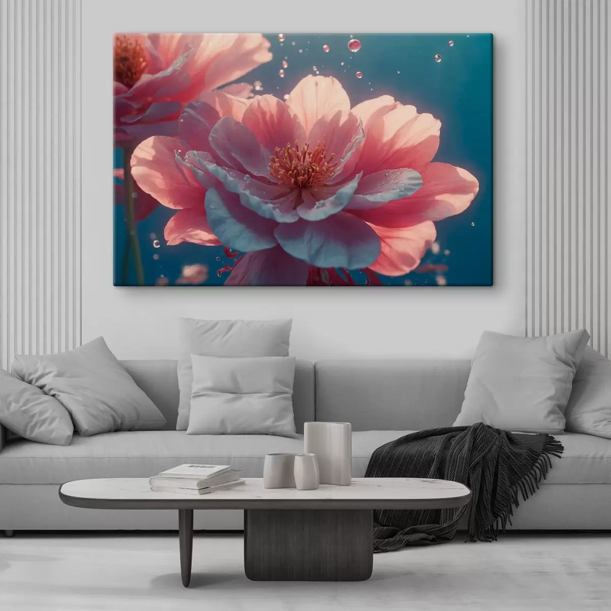murales de pared Flor rosa bajo el agua s43874