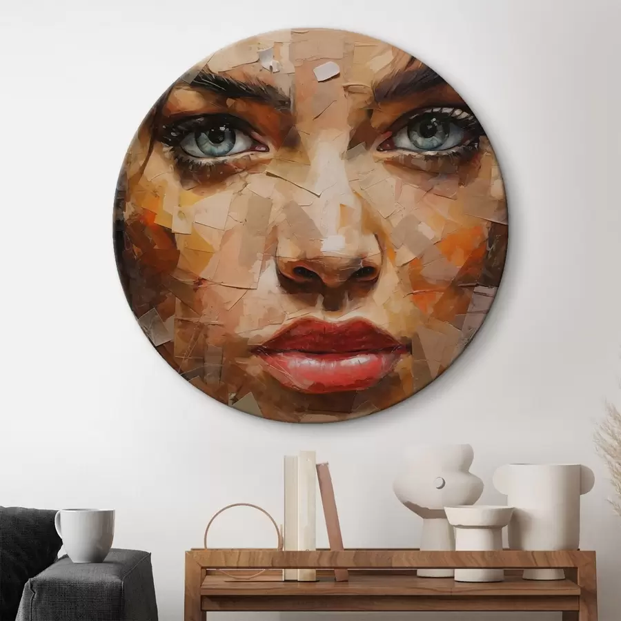 murales de pared Cara de niña hecha de periódicos r43467