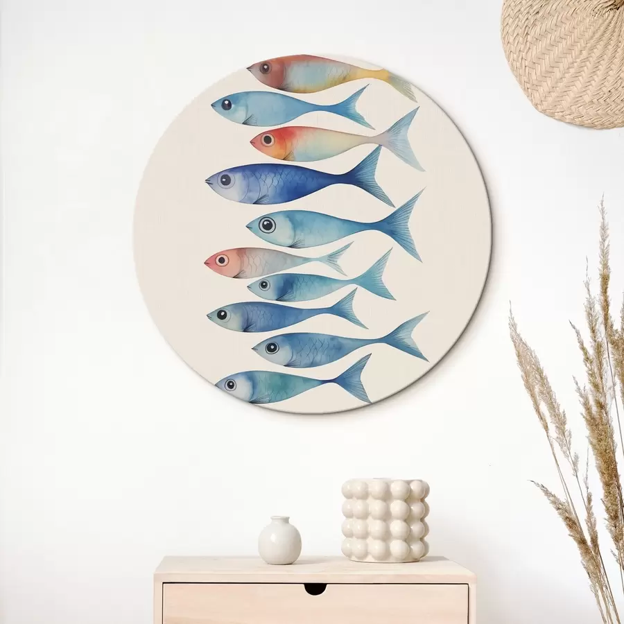 murales de pared Pez minimalismo imitación acuarela r43960