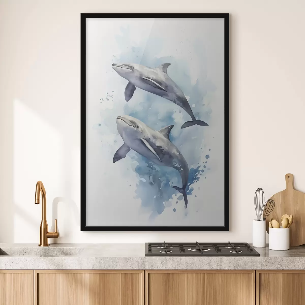 Poster Acuarela imitación ballena f43957