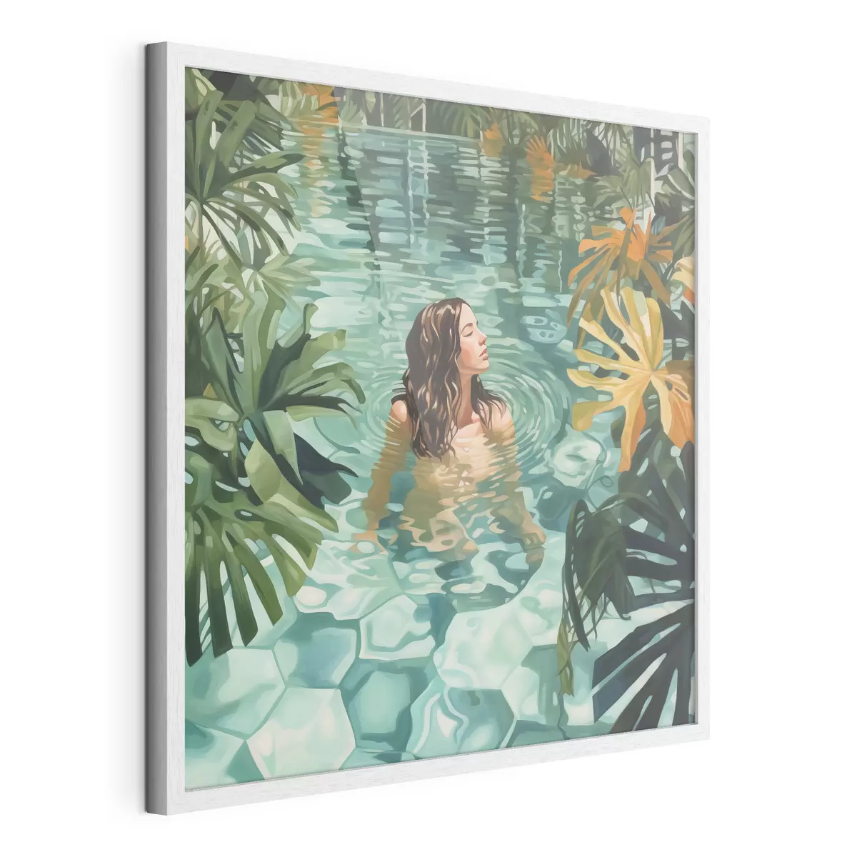 Poster Pintura imitación de chica en la piscina f43961