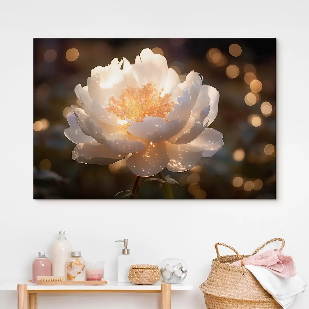 murales de pared Flor blanca con centro brillante s43949