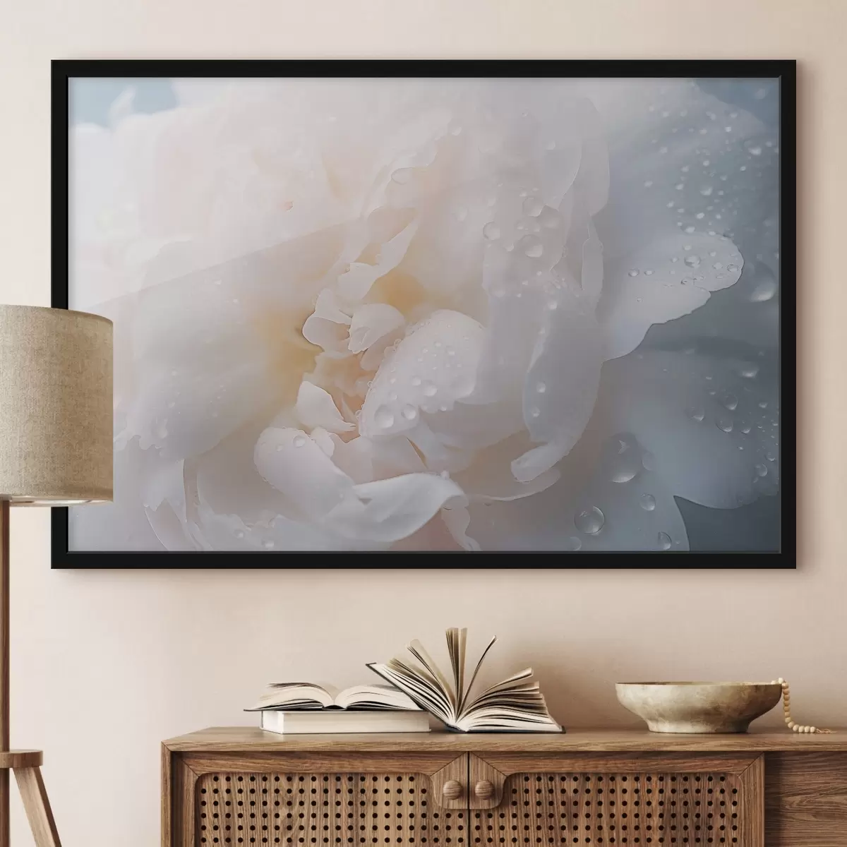 Poster Flor blanca con rocío f43953