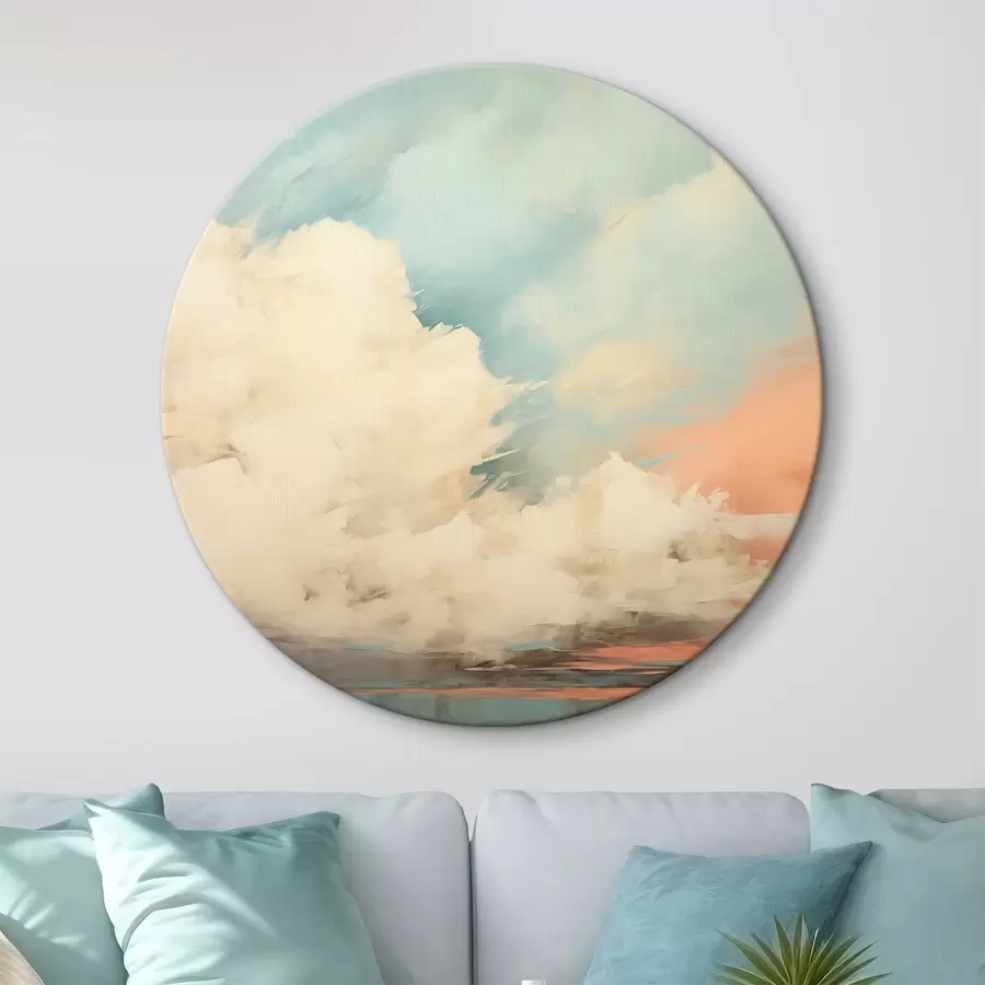 murales de pared Niebla abstracta sobre el mar en estilo de pintura acrílica r43952