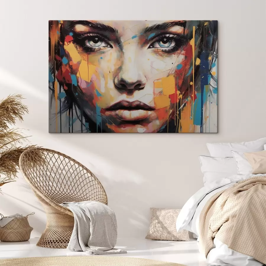 murales de pared Retrato en trazos de color s43982