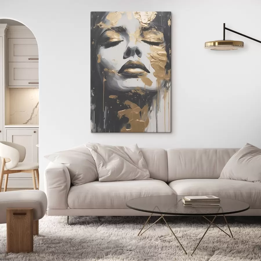 murales de pared Retrato de mujer con trazos abstractos s43988