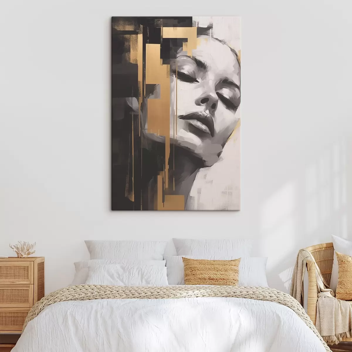 murales de pared Retrato femenino con acentos geométricos s43989