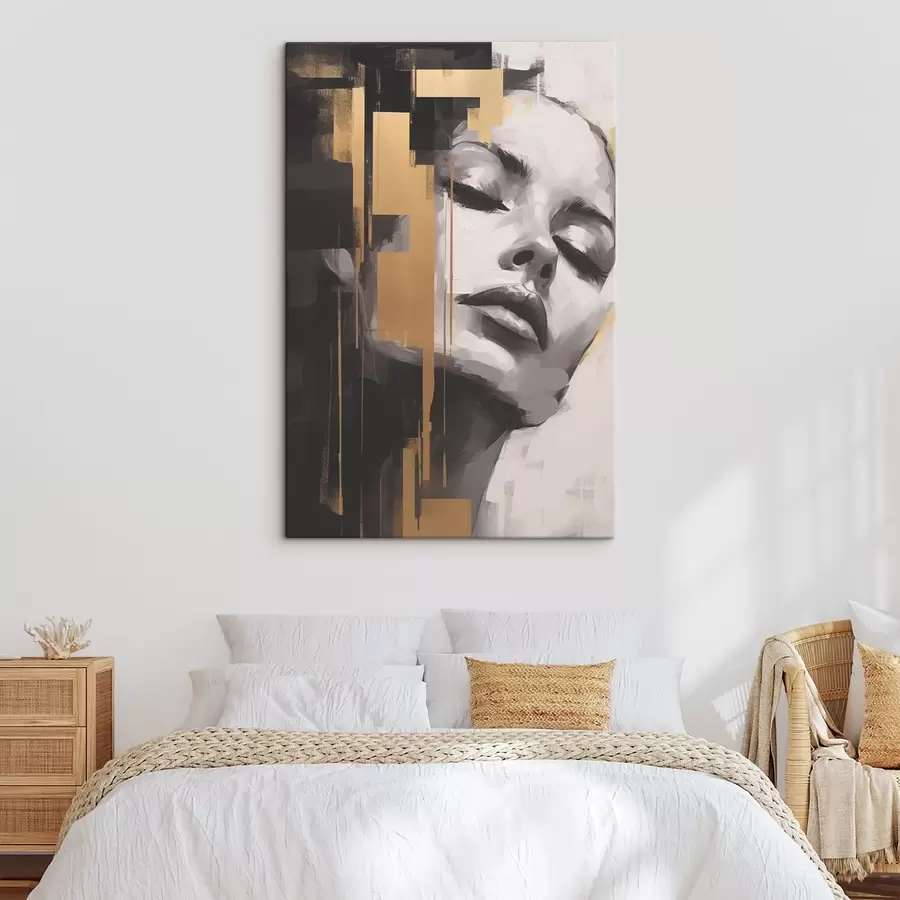 murales de pared Retrato femenino con acentos geométricos s43989