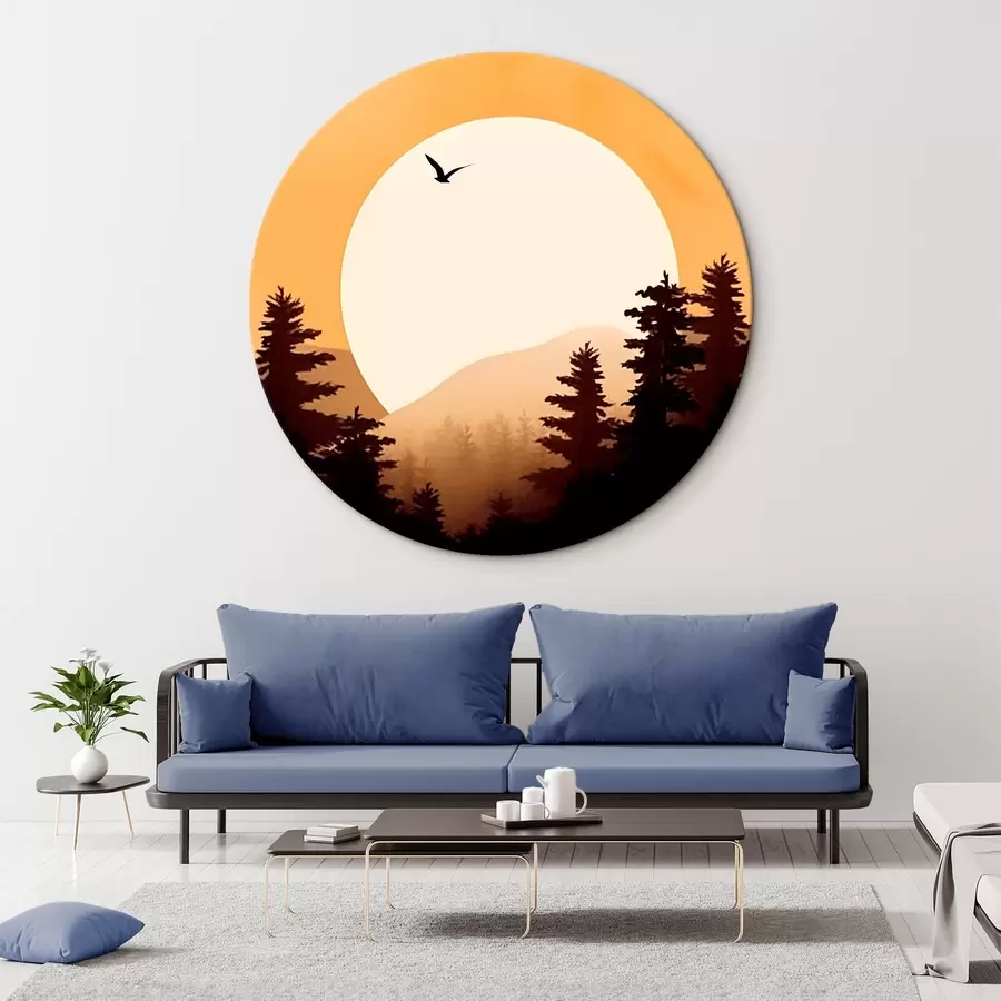 murales de pared Siluetas de pinos r43980