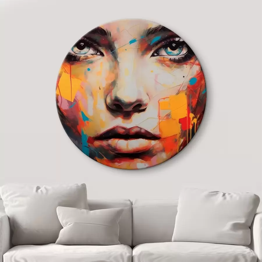 murales de pared Retrato en trazos de color r43982