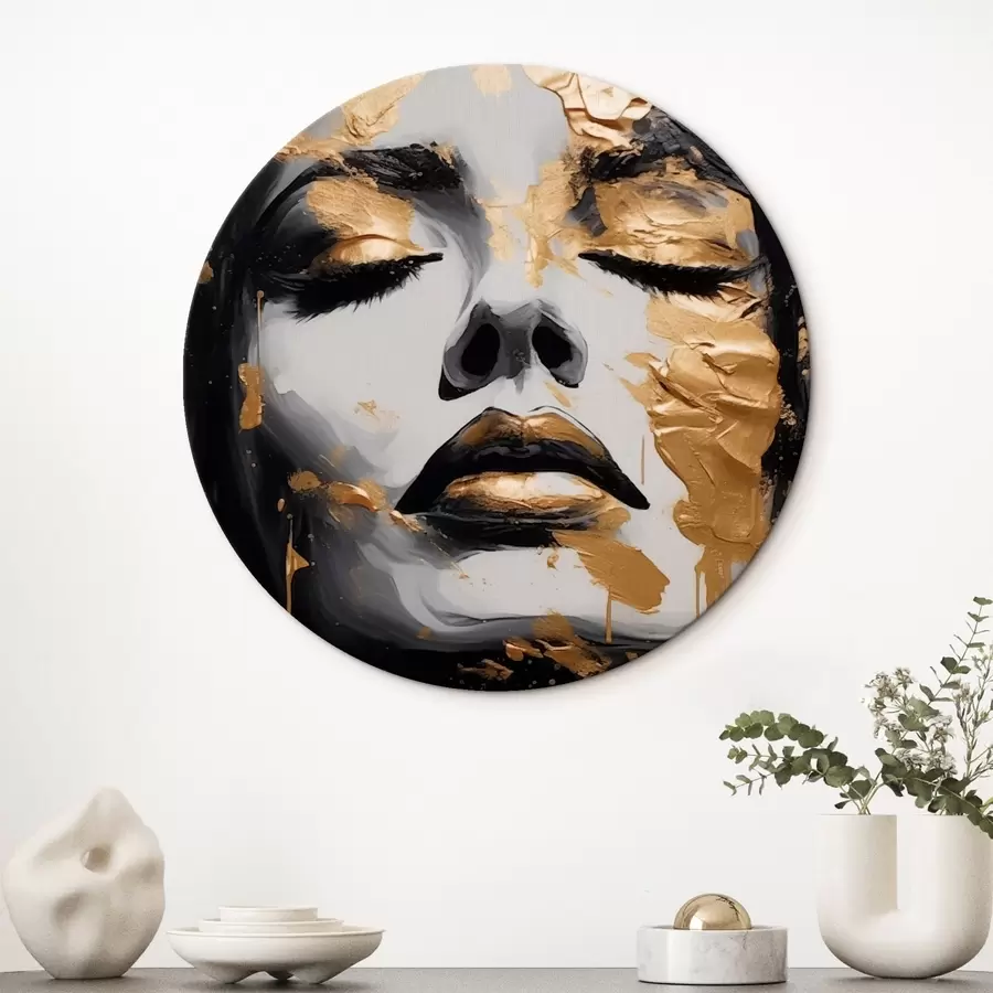 murales de pared Retrato de mujer con trazos abstractos r43988