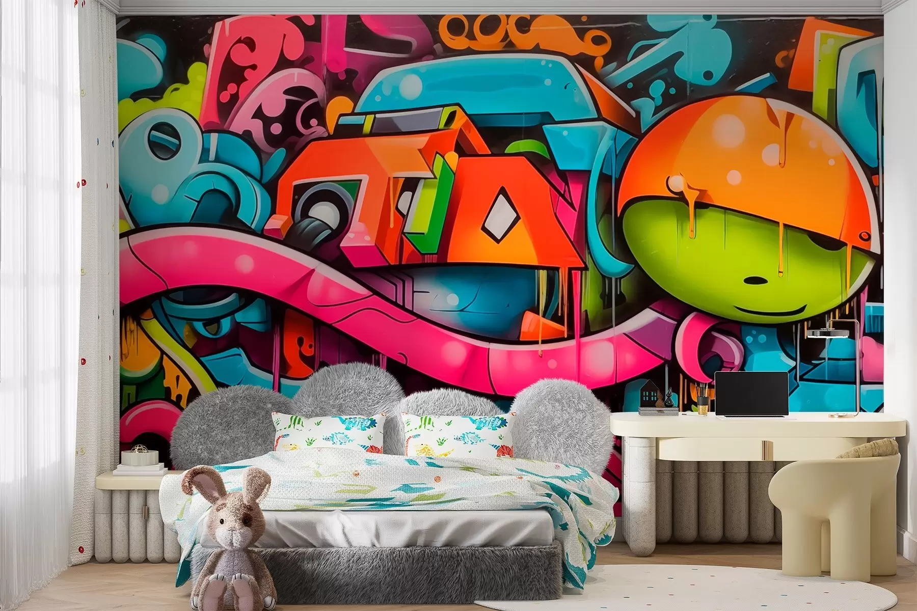 murales de pared Graffiti brillante w03688