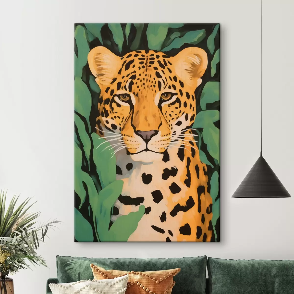 murales de pared Leopardo en el follaje s44053