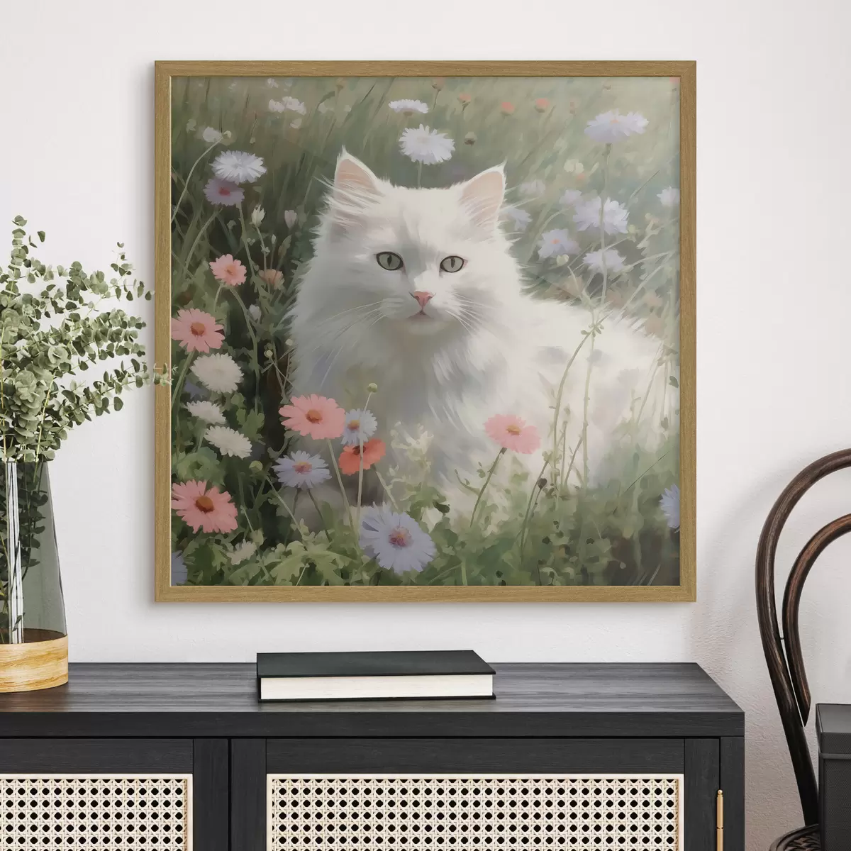 Poster Gato en flores f44050