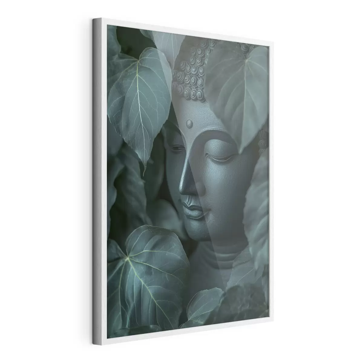 Poster Buda en las hojas verdes, Budismo, tropical, realismo f44004