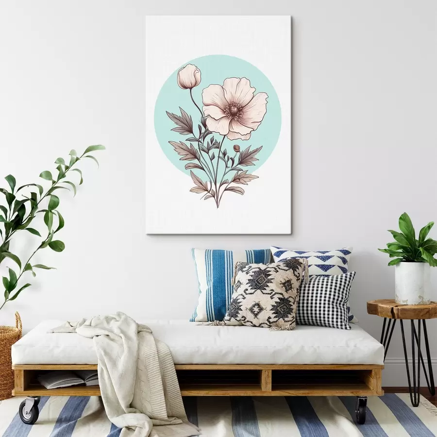 murales de pared Flor de amapola pintada s43995