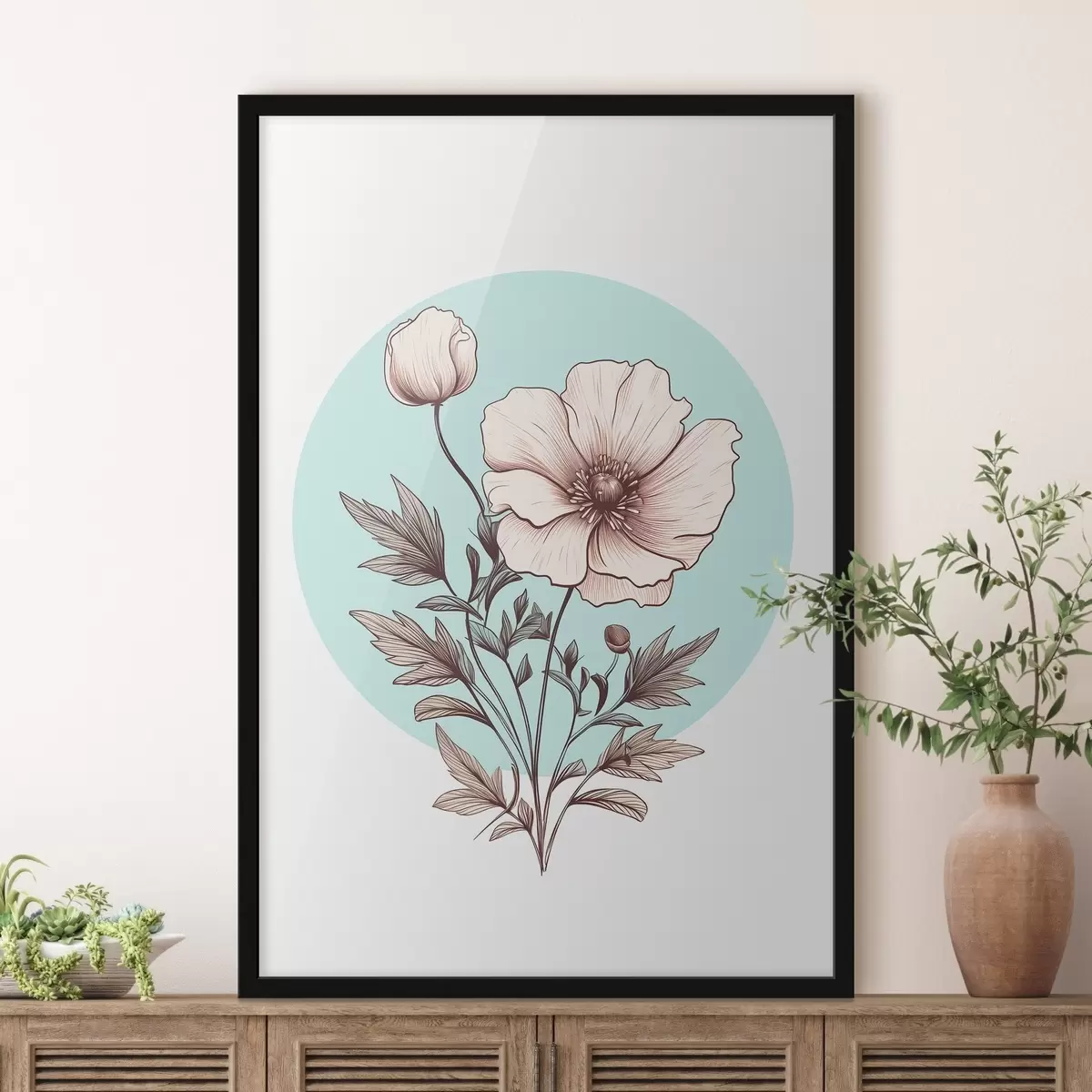 Poster Flor de amapola pintada f43995