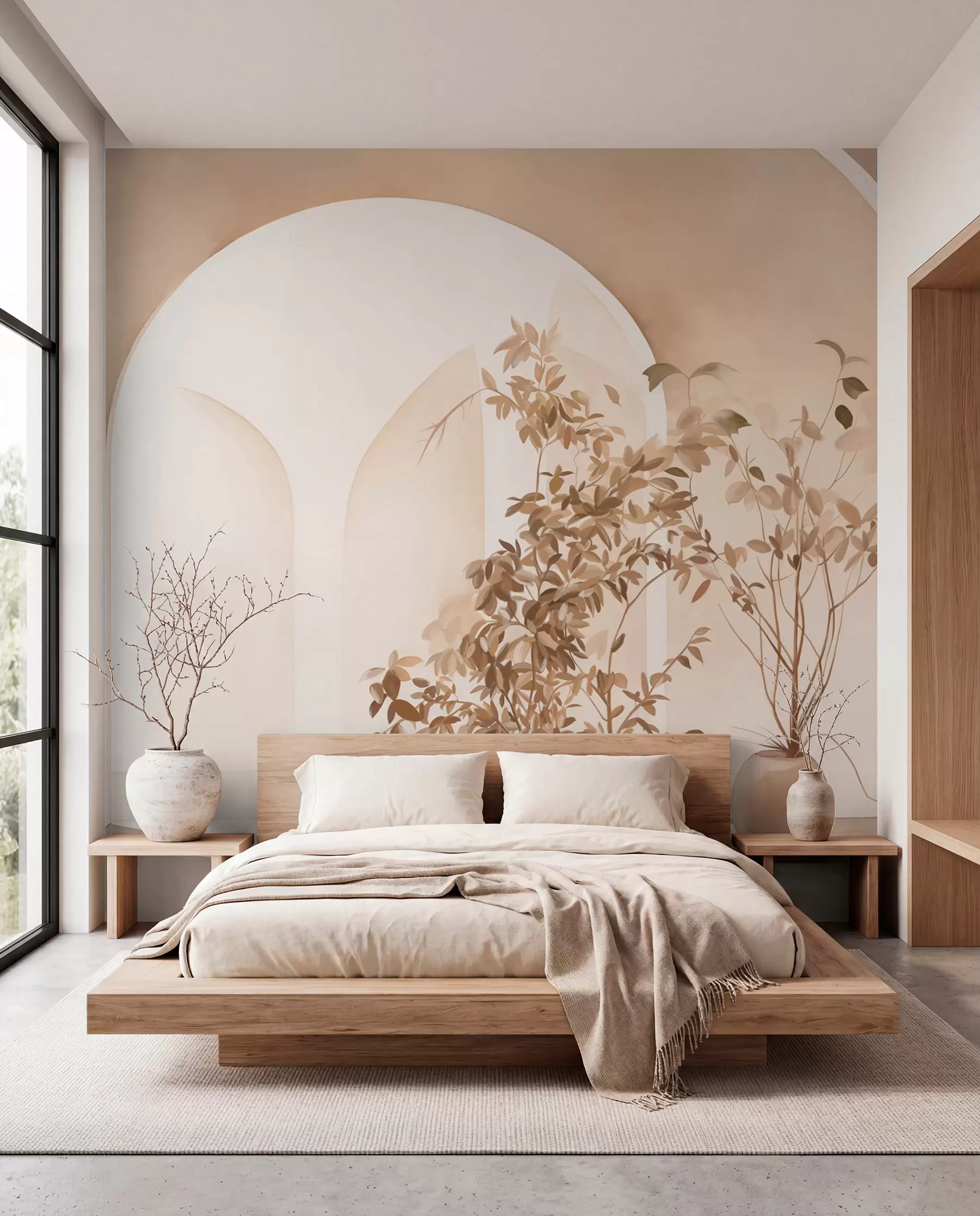 murales de pared Arco botánico en arena w09013