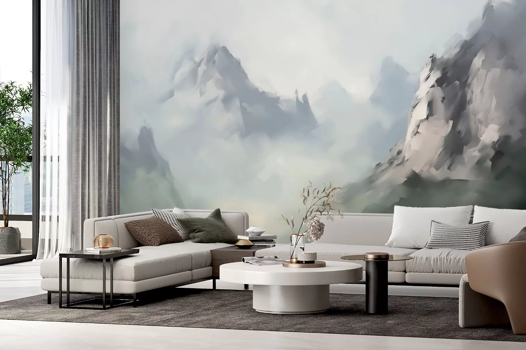 murales de pared Pintura imitación montañas rocosas w03774