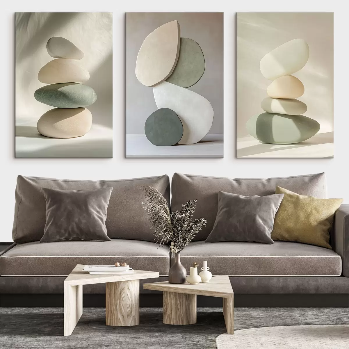 murales de pared Piedras de estética pealística, decoración del hogar, iluminación natural m00418