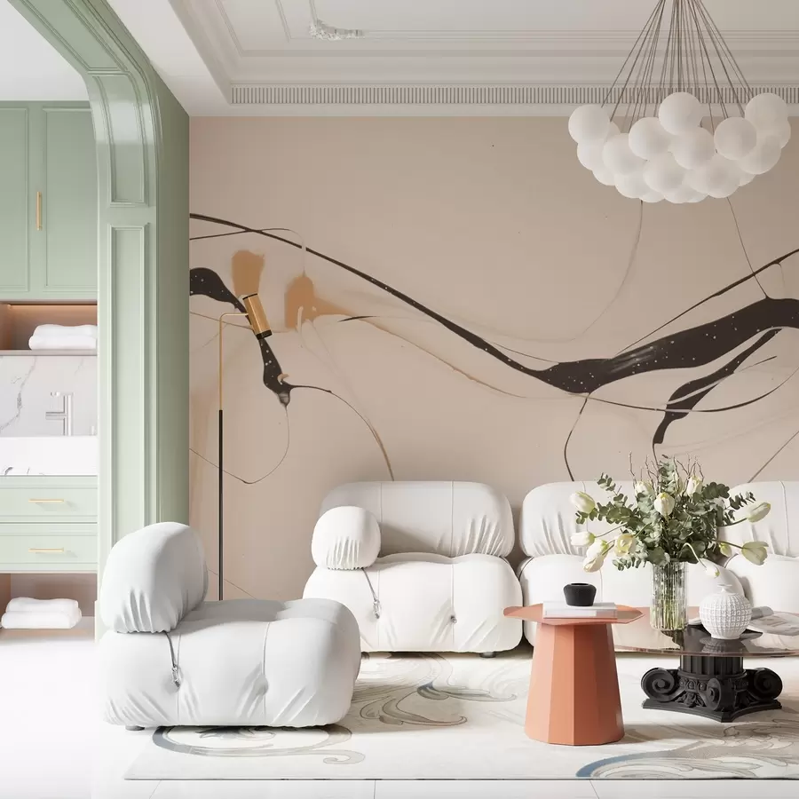 murales de pared Líneas grises abstractas w03728