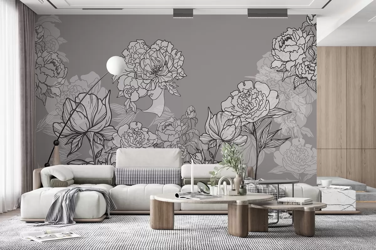murales de pared Flores delgadas y frágiles w03792