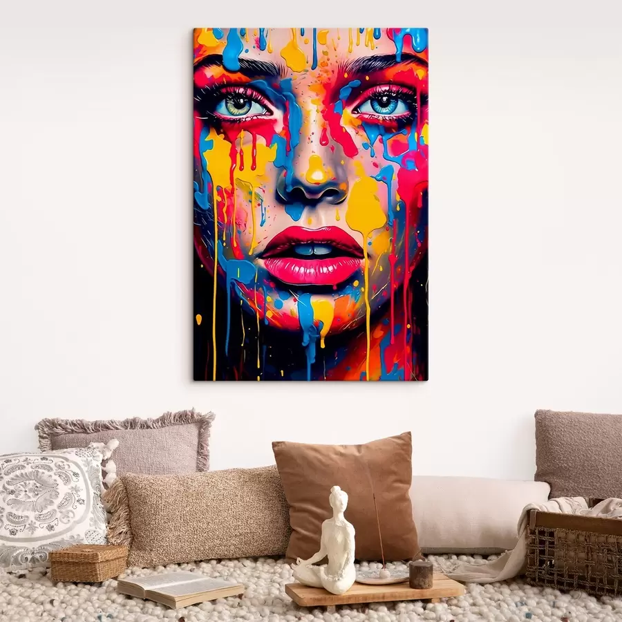 murales de pared Cara en pintura s44104