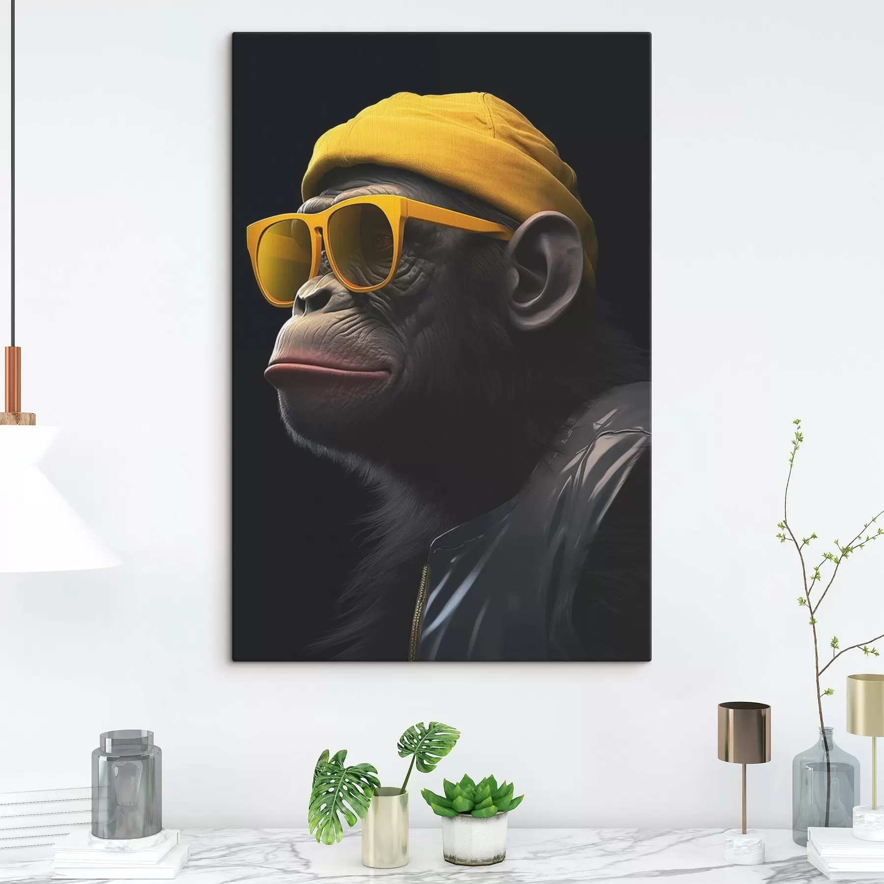 murales de pared Mono con sombrero s44109