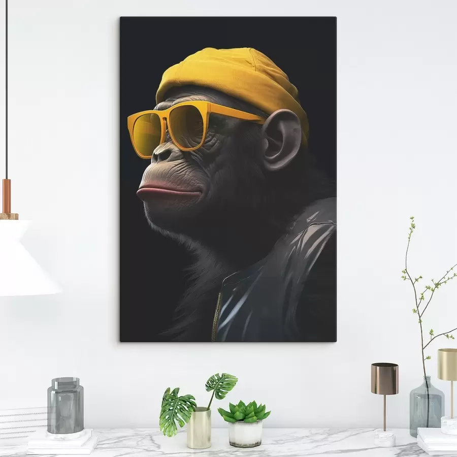 murales de pared Mono con sombrero s44109