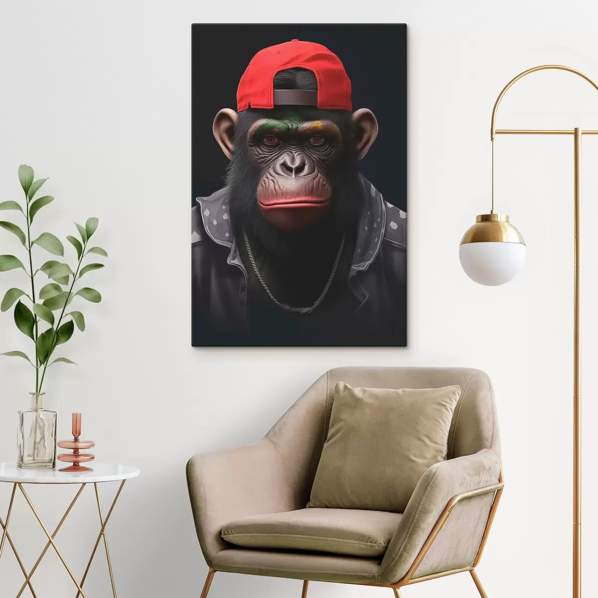 murales de pared Mono con gorra s44110