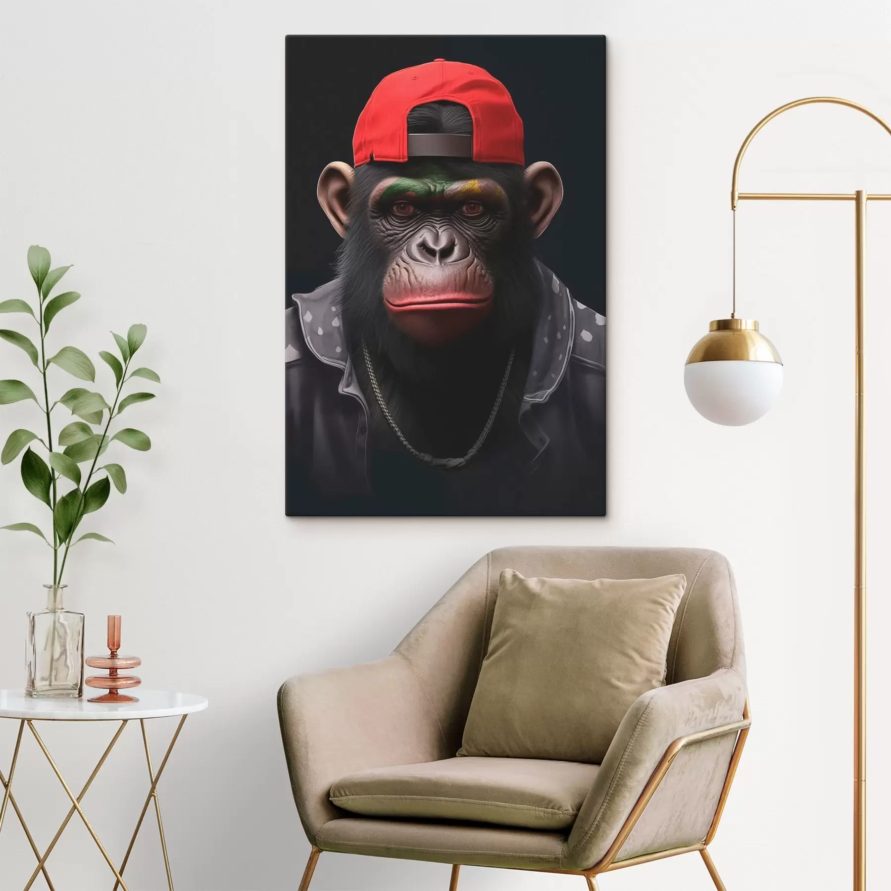 murales de pared Mono con gorra s44110