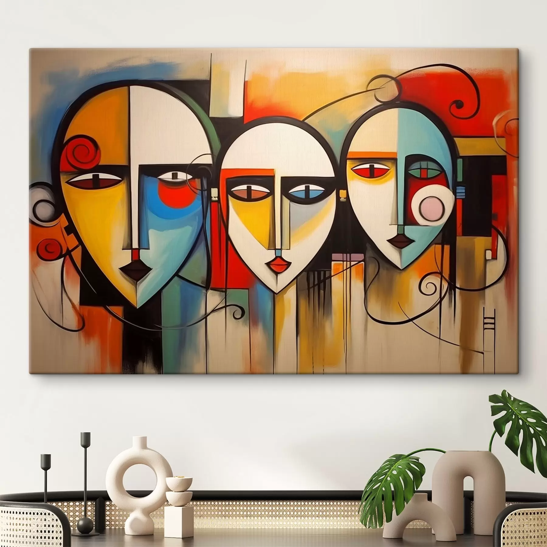 murales de pared Caras abstractas s44118