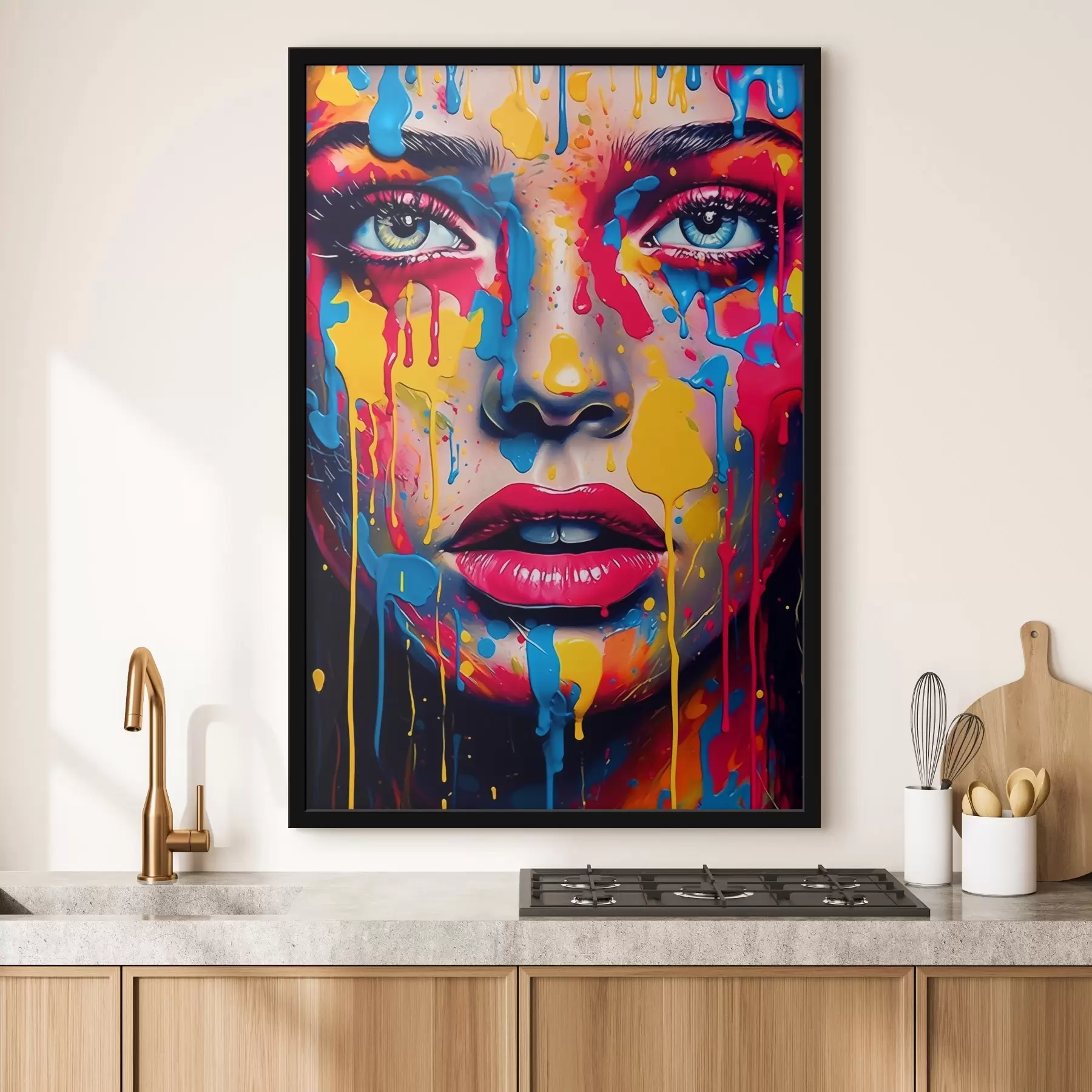 murales de pared Cara en pintura f44104