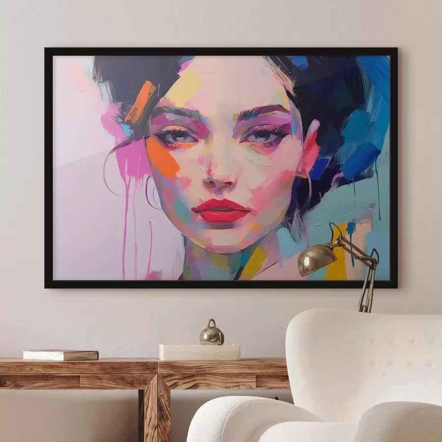 murales de pared Cara en pintura f44107