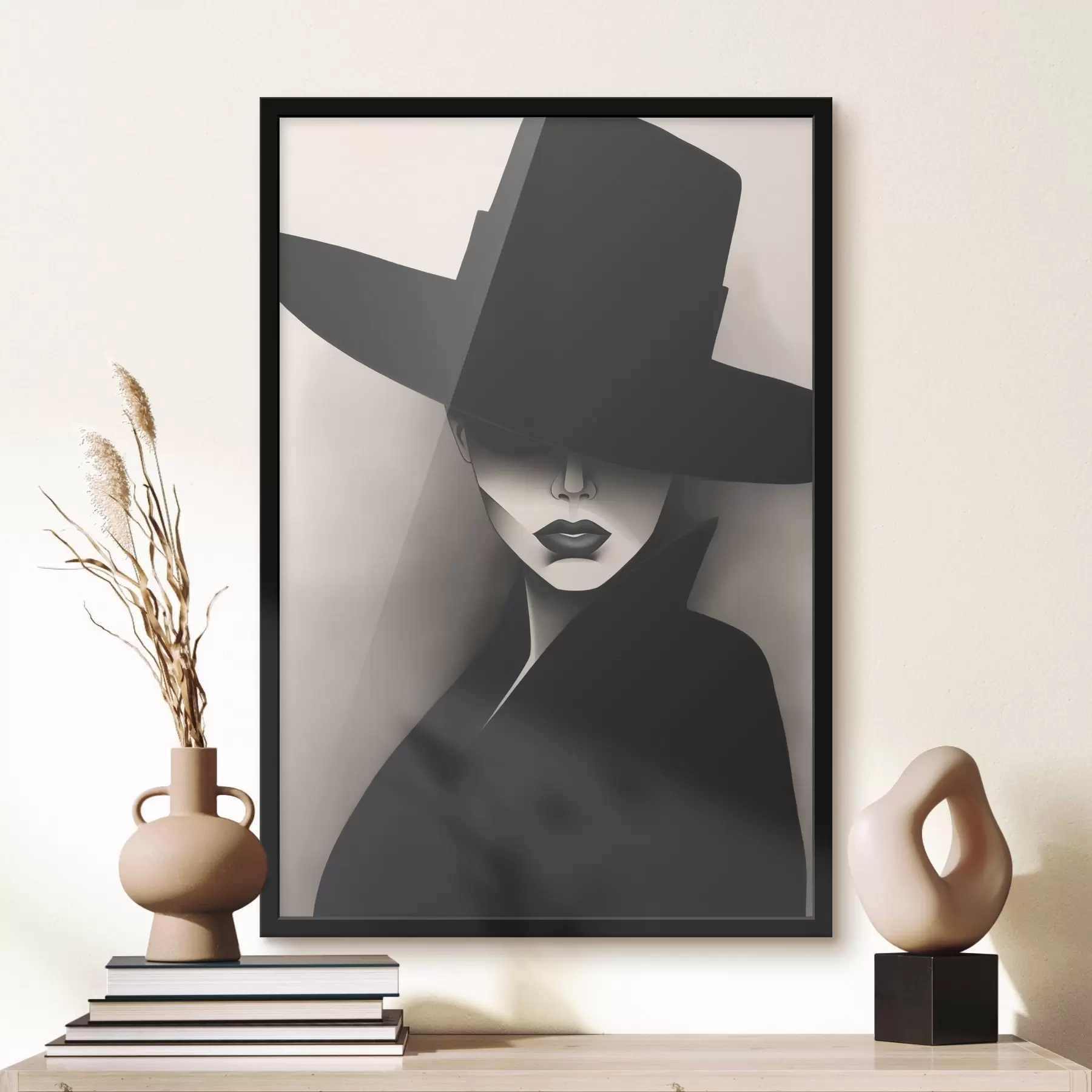 murales de pared Mujer con sombrero f44108