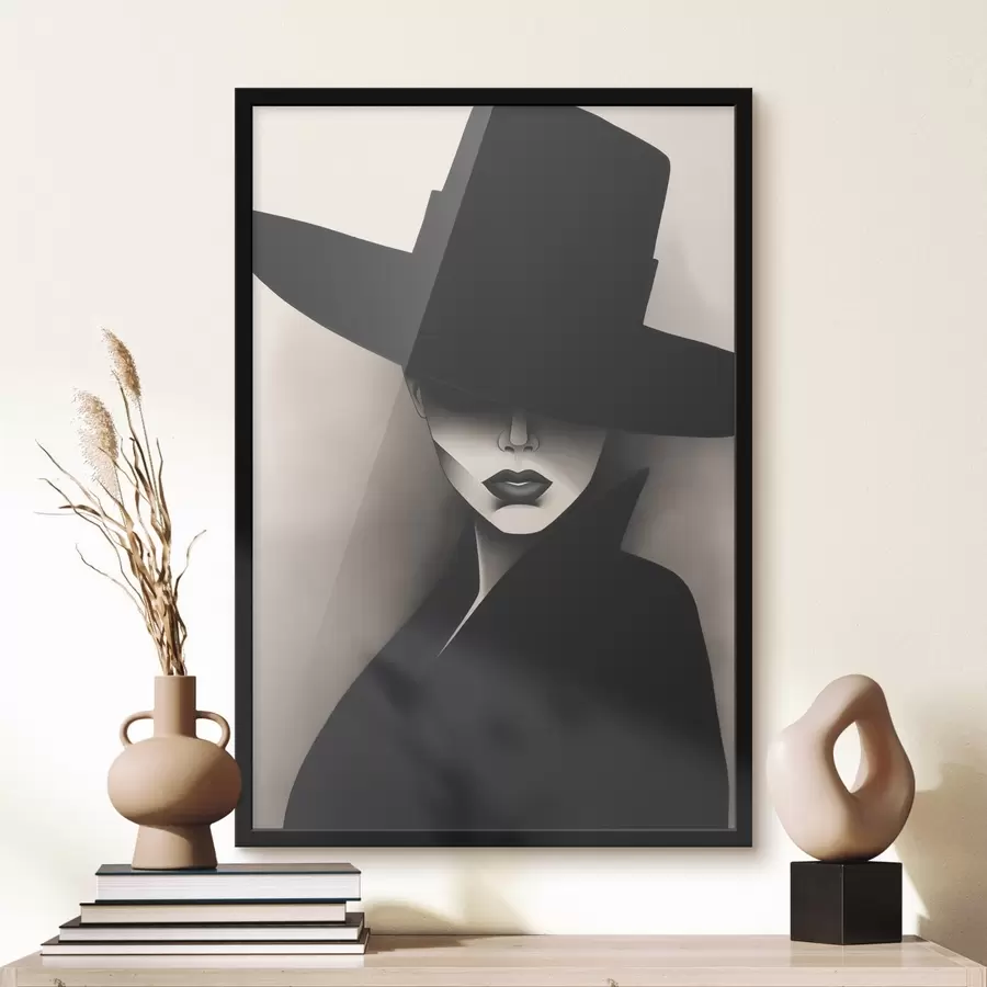 murales de pared Mujer con sombrero f44108