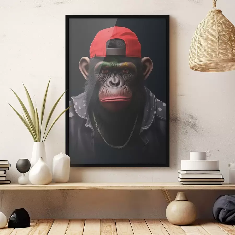 murales de pared Mono con gorra f44110