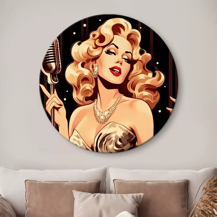 murales de pared Chica con micrófono r44112