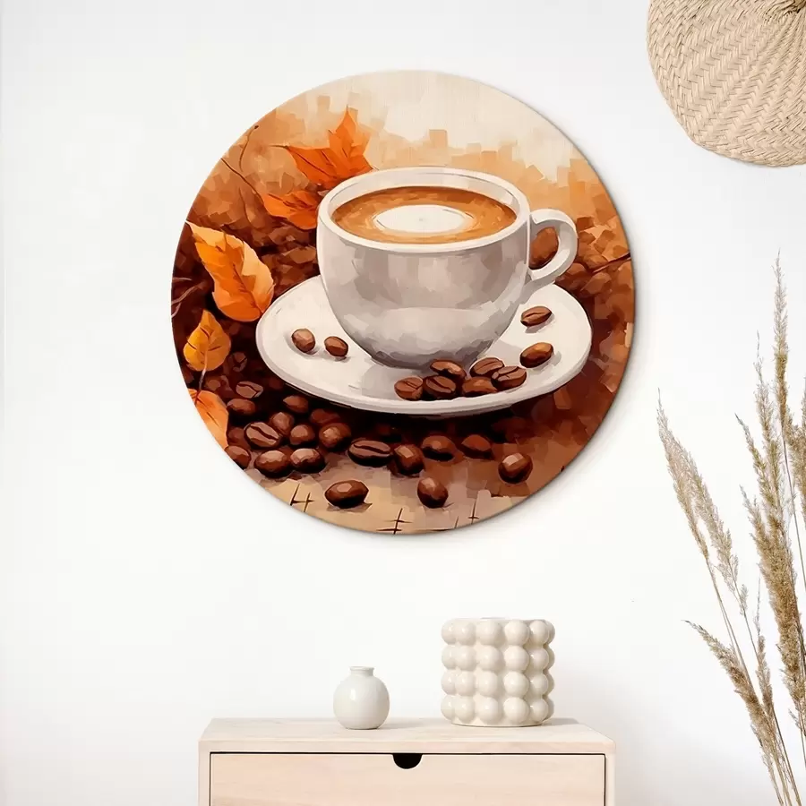 murales de pared Taza de café y granos de café r44116