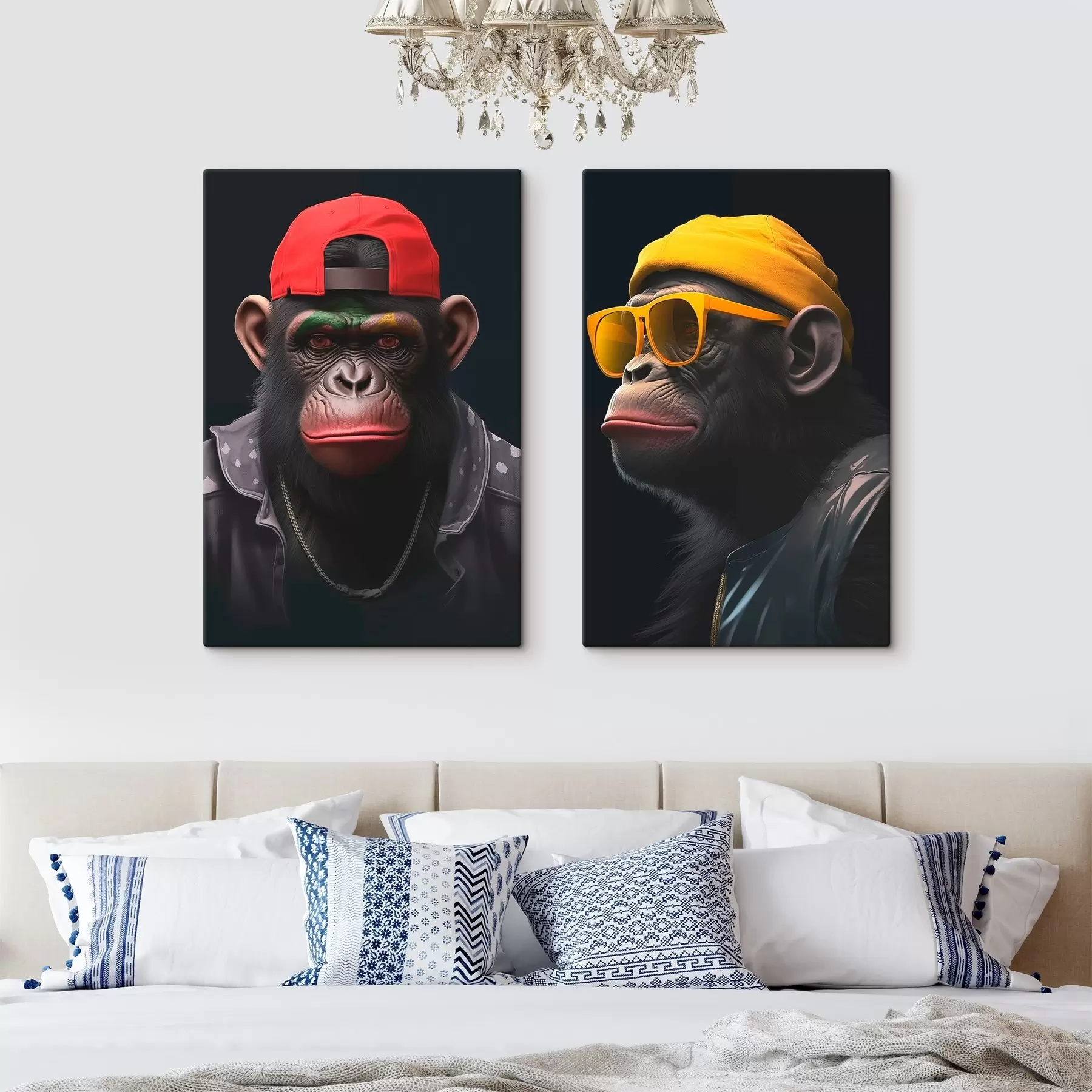 murales de pared Armonía, tres caras, colores brillantes m00452