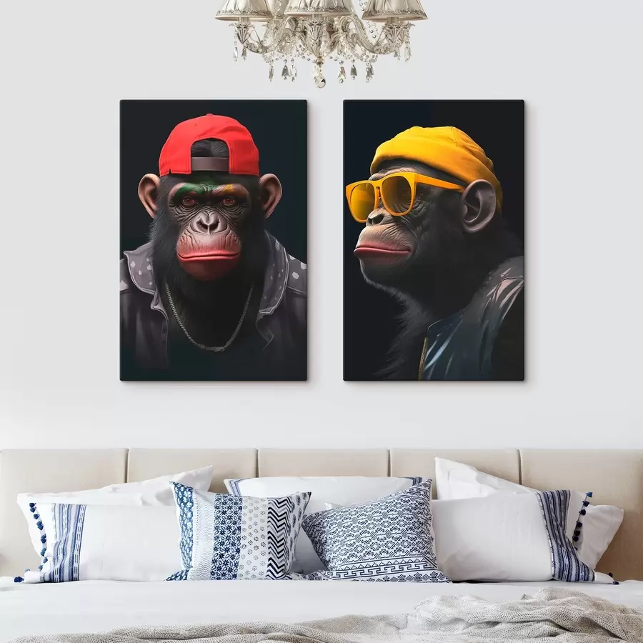 murales de pared Armonía, tres caras, colores brillantes m00452