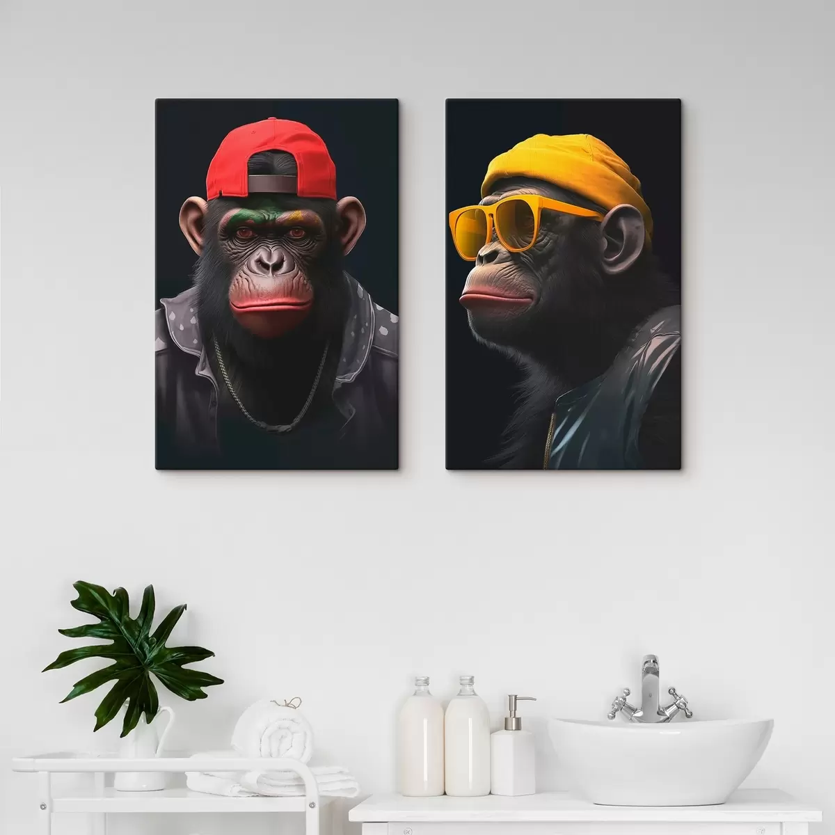 murales de pared Armonía, tres caras, colores brillantes m00452