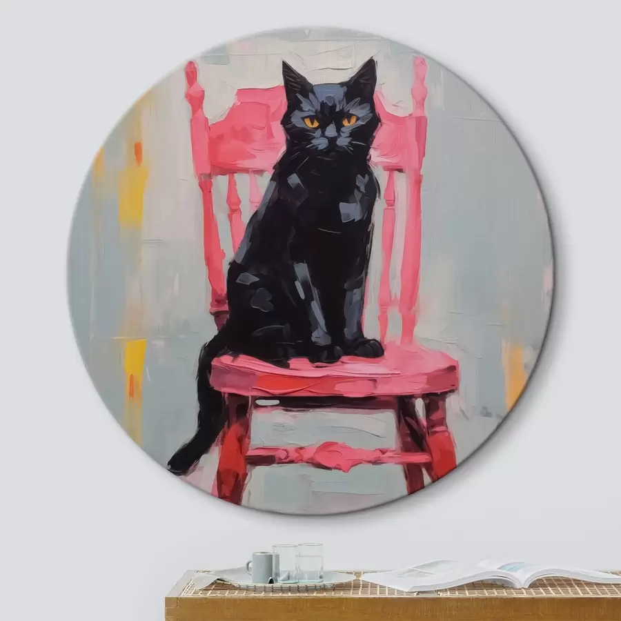 murales de pared Gato negro en una silla r44130